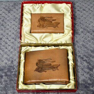 Vintage Hereford Complete Leather Wallet Gift Box Set with Original Inserts